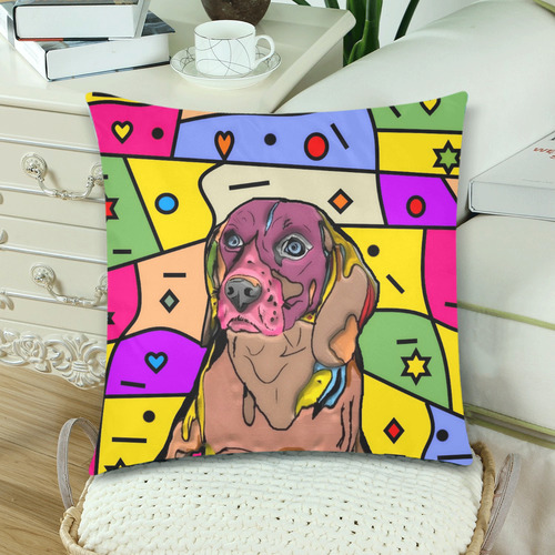 Beagle Popart by Nico Bielow Custom Zippered Pillow Cases 18"x 18" (Twin Sides) (Set of 2)