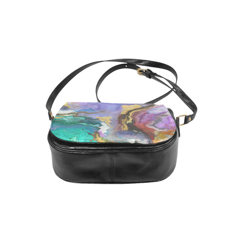 colorful marble Classic Saddle Bag/Small (Model 1648)