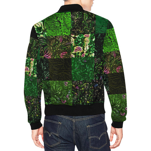 Foliage Patchwork #1 All Over Print Bomber Jacket for Men (Model H19)