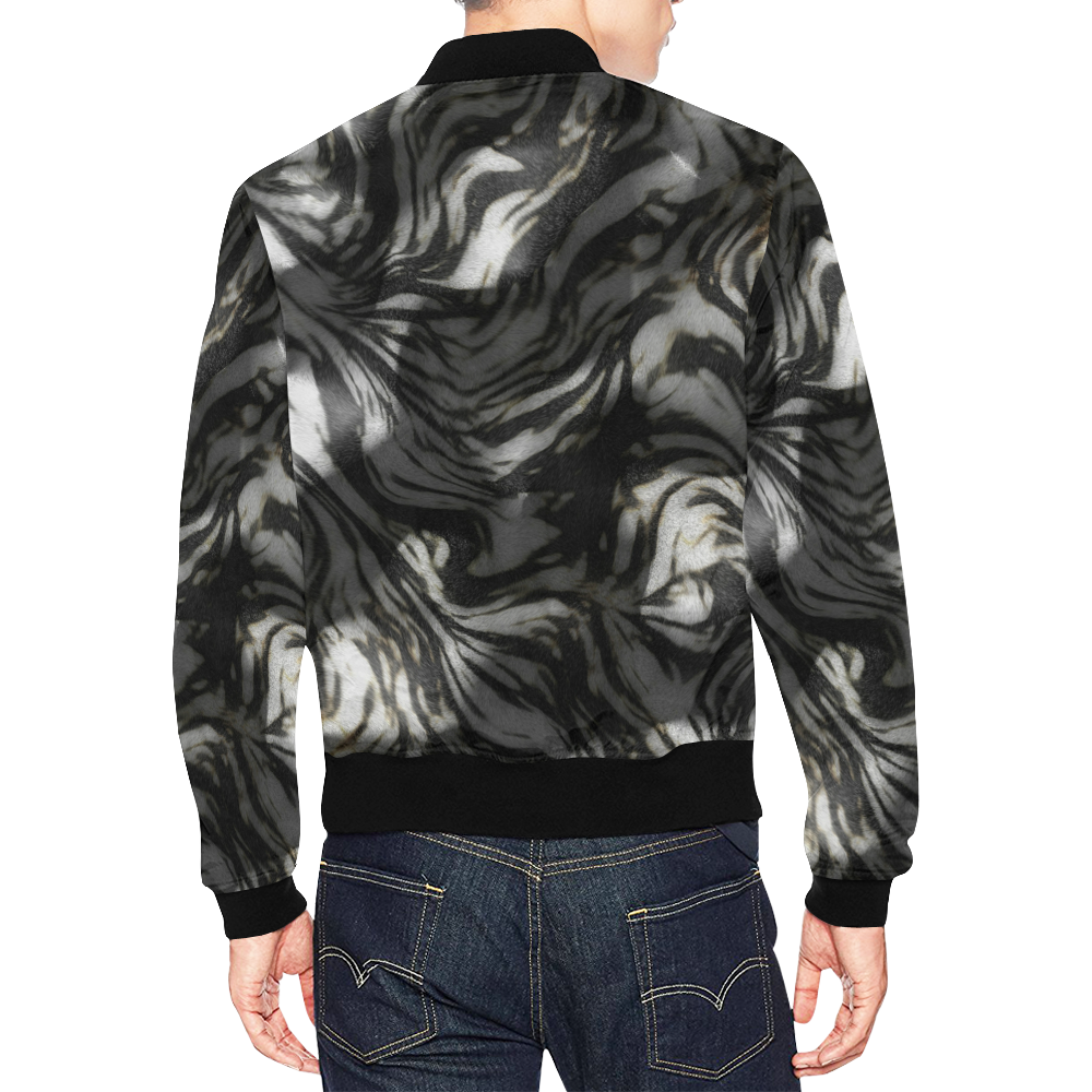 Velvet Fur All Over Print Bomber Jacket for Men (Model H19)