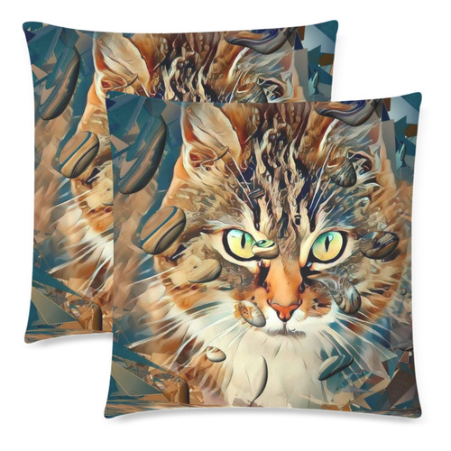 Cats Popart by Nico Bielow Custom Zippered Pillow Cases 18"x 18" (Twin Sides) (Set of 2)
