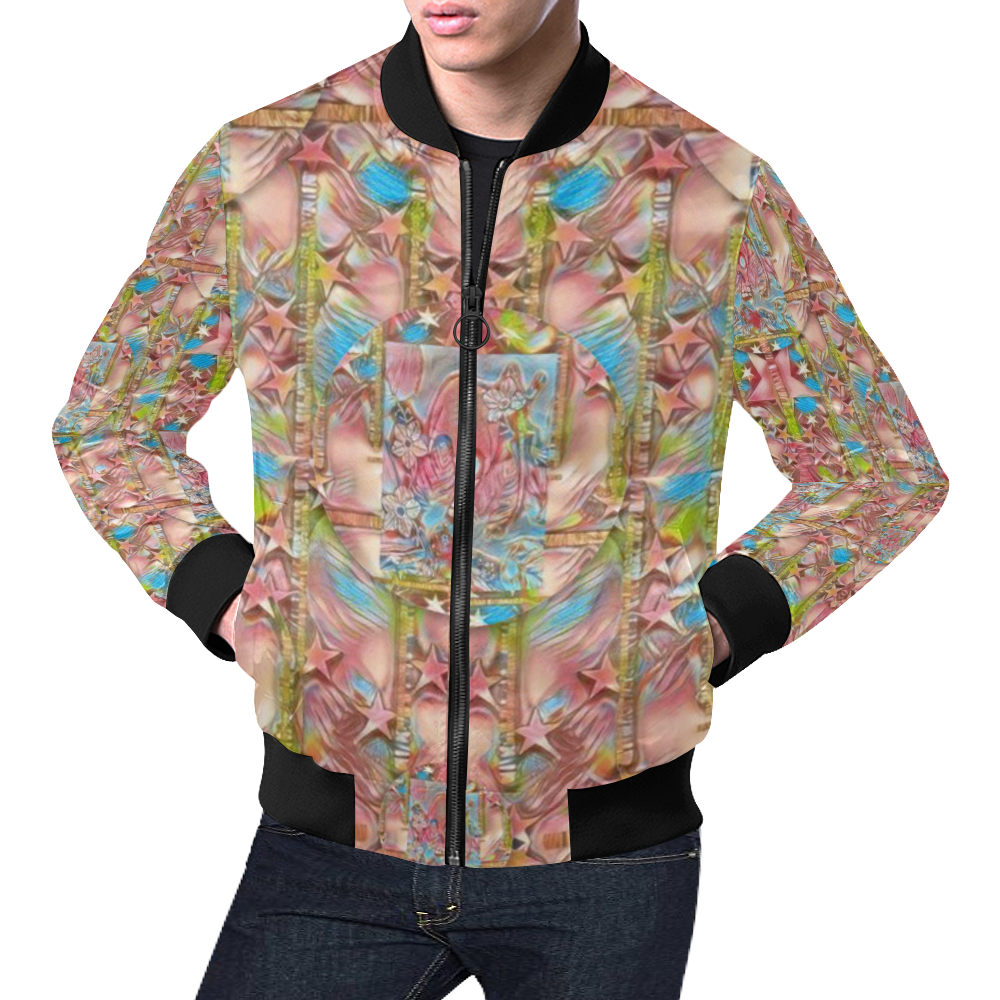 Lizard and a skull decorative All Over Print Bomber Jacket for Men (Model H19)