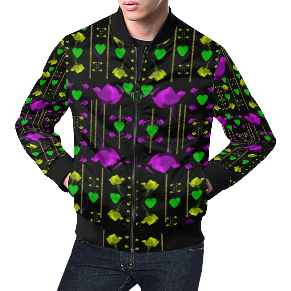 pure roses in the rose garden of love All Over Print Bomber Jacket for Men (Model H19)