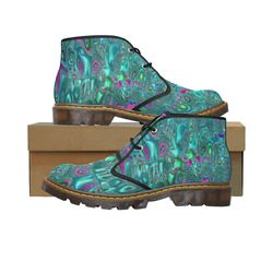 melted fractal 1C by JamColors Women's Canvas Chukka Boots (Model 2402-1)