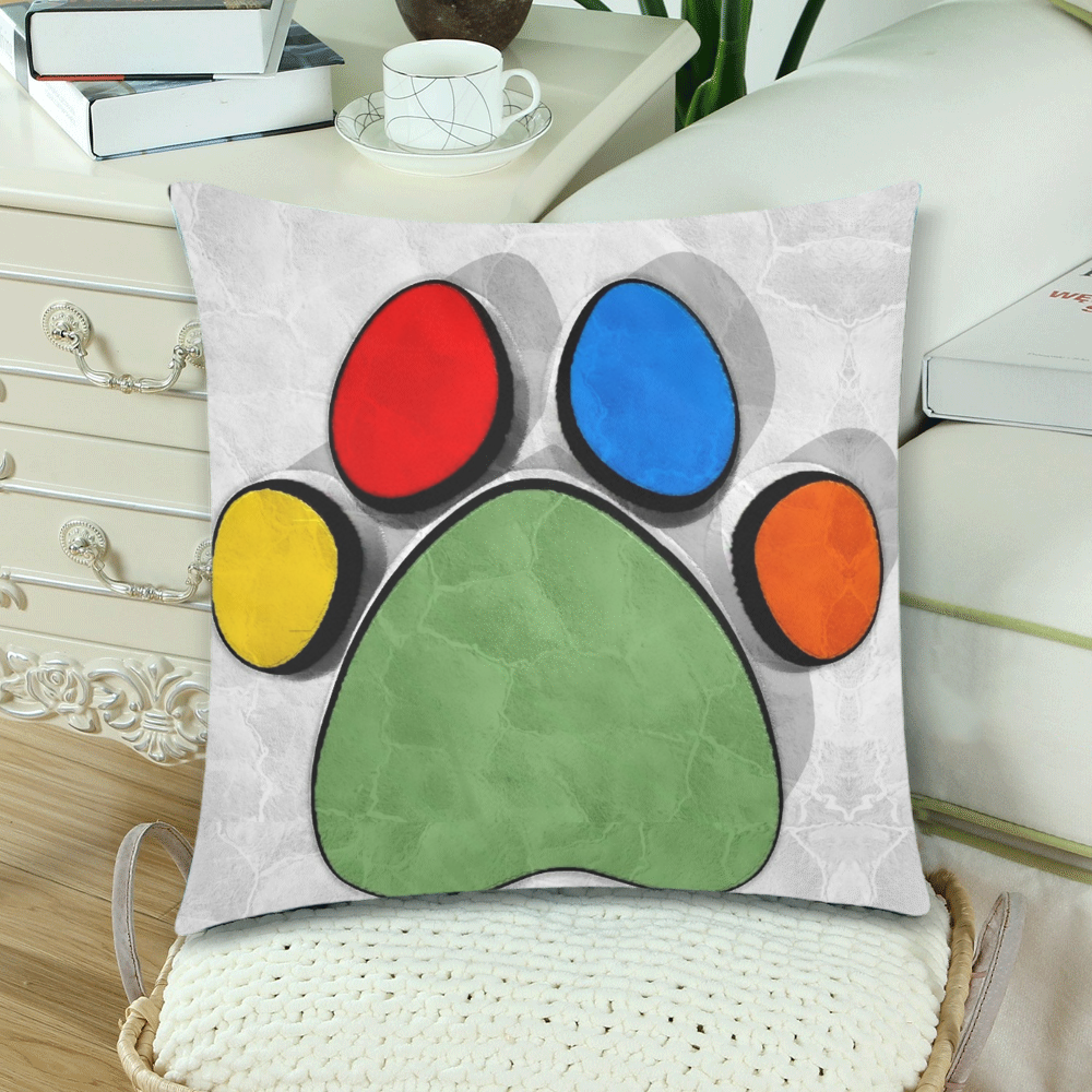 Paws Popart by Nico Bielow Custom Zippered Pillow Cases 18"x 18" (Twin Sides) (Set of 2)