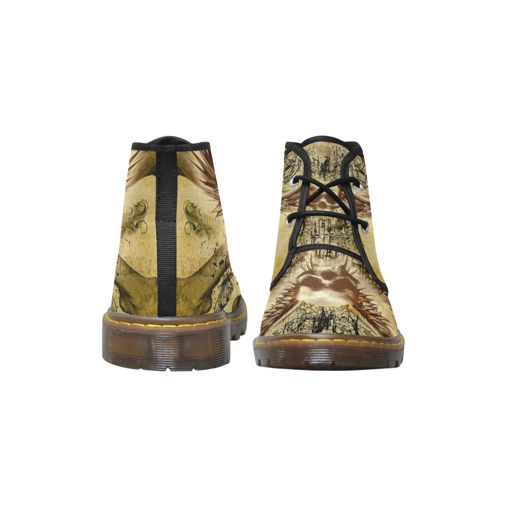 Amazing skull, wings and grunge Women's Canvas Chukka Boots/Large Size (Model 2402-1)
