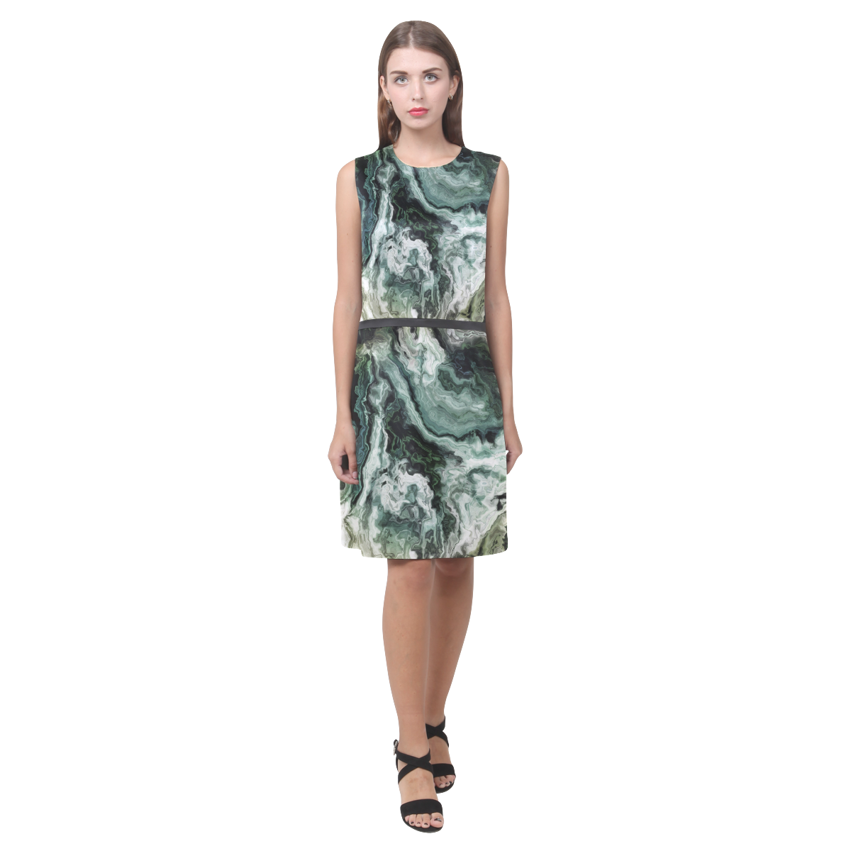 marble 2 Eos Women's Sleeveless Dress (Model D01)