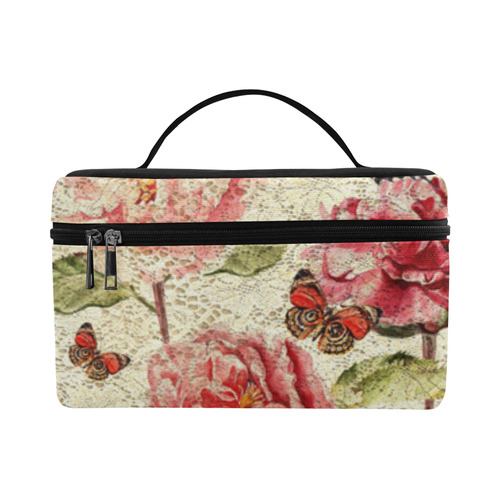 Watercolor Vintage Flowers Butterflies Lace 1 Lunch Bag/Large (Model 1658)