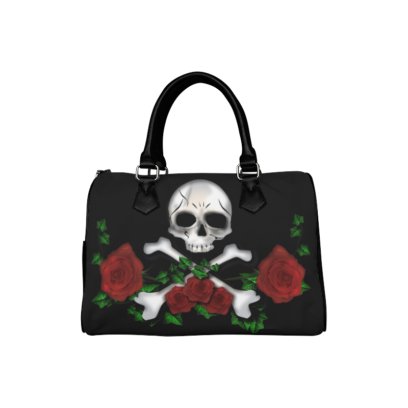 Skull Rose Boston Handbag (Model 1621)