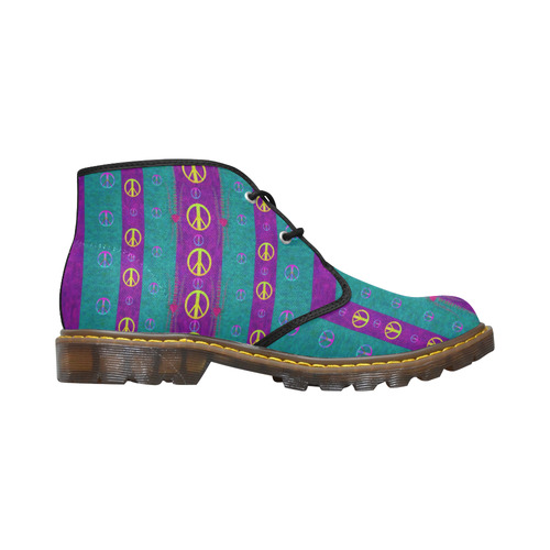 Peace be with us this wonderful year in true love Women's Canvas Chukka Boots (Model 2402-1)