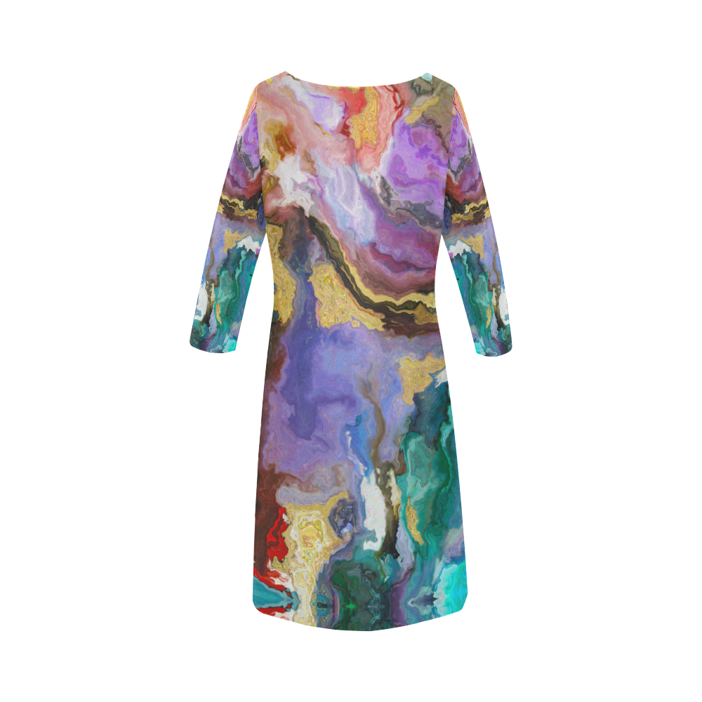 colorful marble Round Collar Dress (D22)