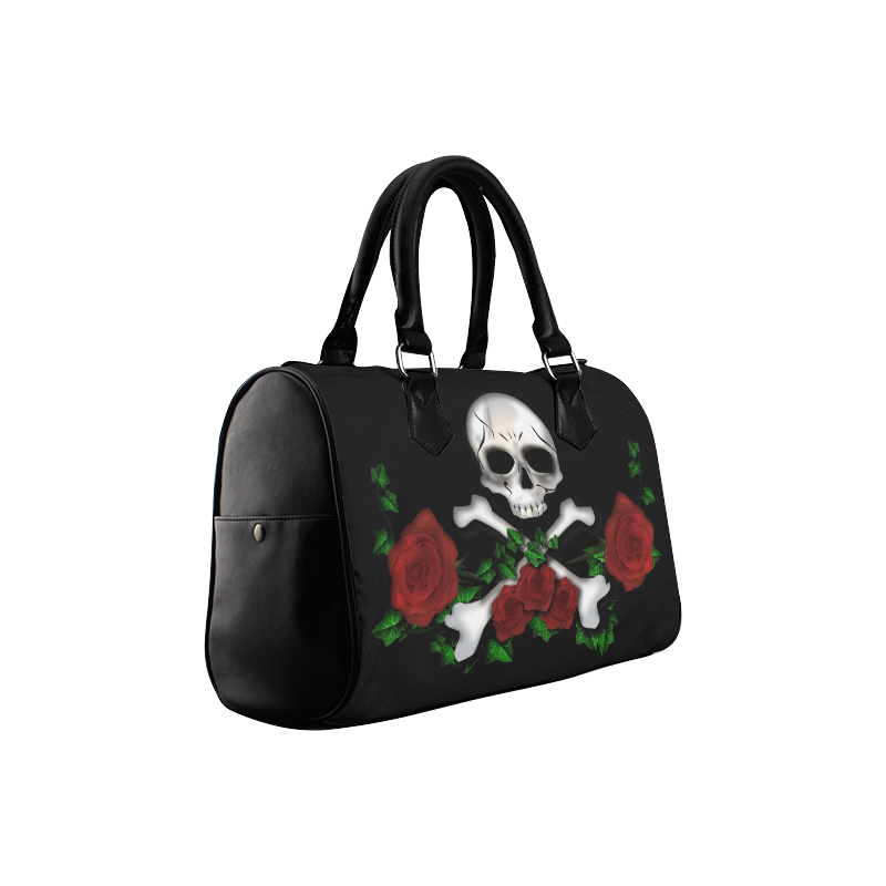 Skull Rose Boston Handbag (Model 1621)