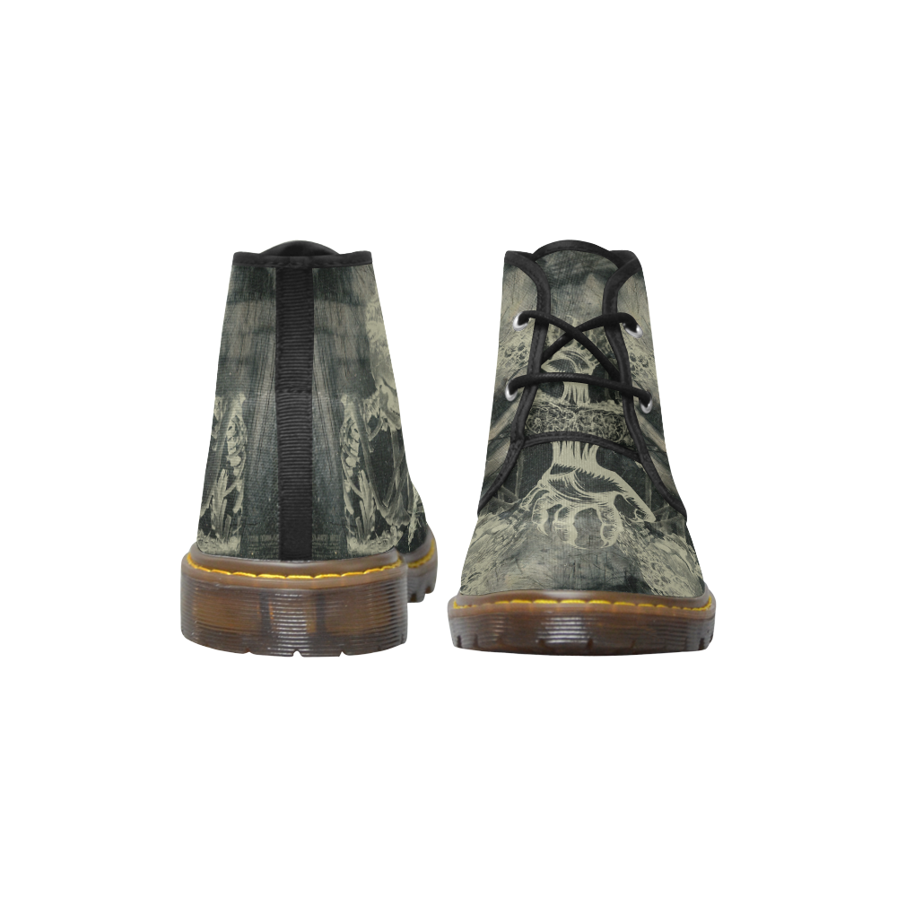 The dark side, skulls Women's Canvas Chukka Boots (Model 2402-1)
