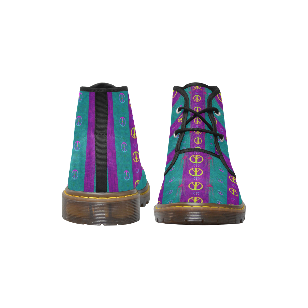 Peace be with us this wonderful year in true love Women's Canvas Chukka Boots (Model 2402-1)
