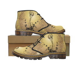 Awesome golden skull Women's Canvas Chukka Boots/Large Size (Model 2402-1)
