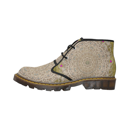 Silent in the forest of  wood Women's Canvas Chukka Boots (Model 2402-1)