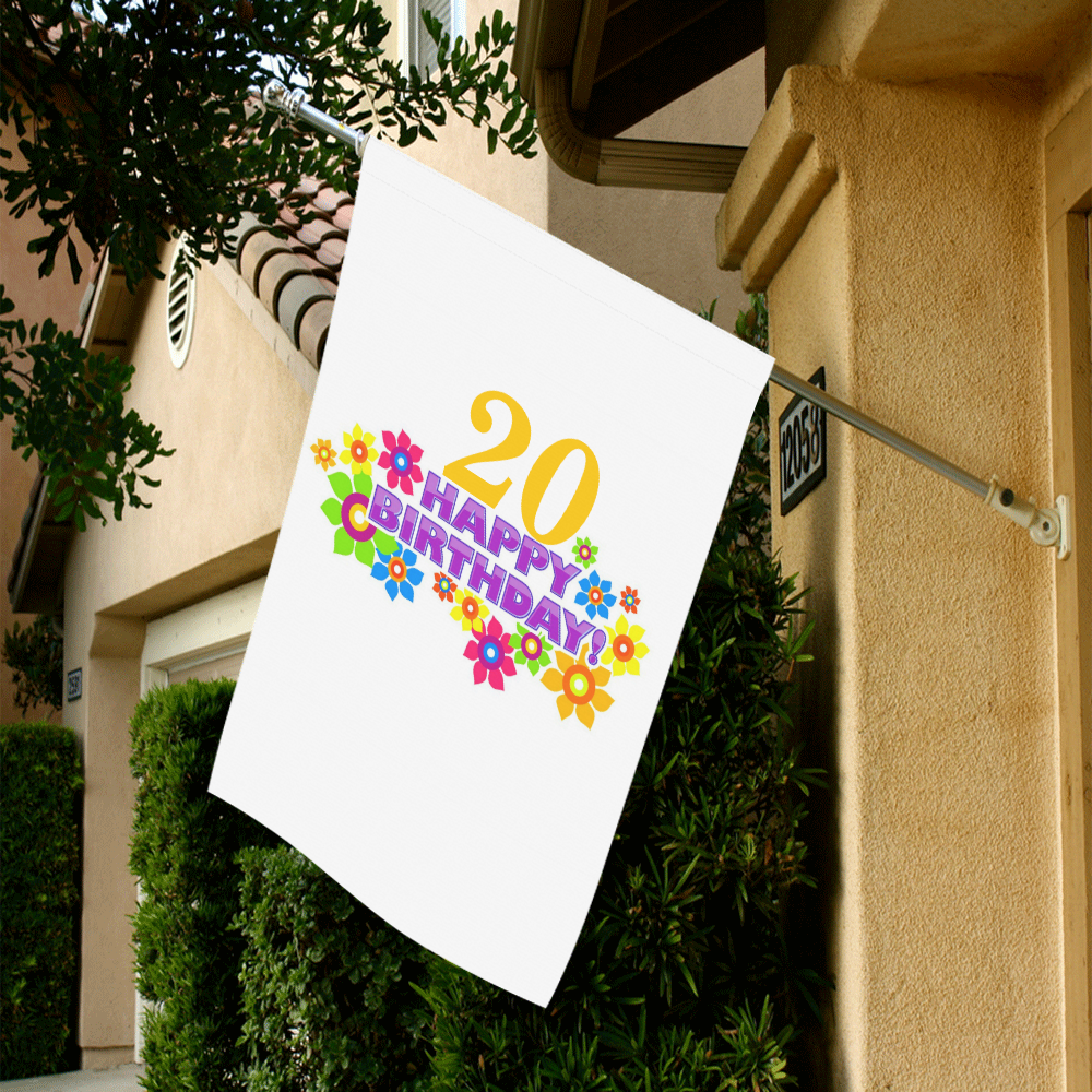 Happy Birthday 20 by Artdream Garden Flag 28''x40'' （Without Flagpole）