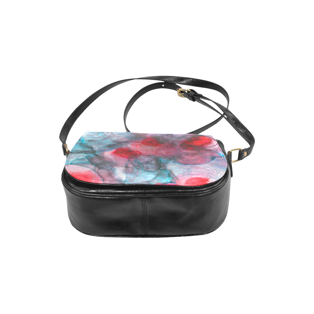 red blue ink Classic Saddle Bag/Small (Model 1648)