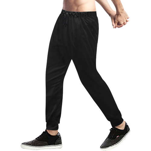 simply black Men's All Over Print Sweatpants (Model L11)