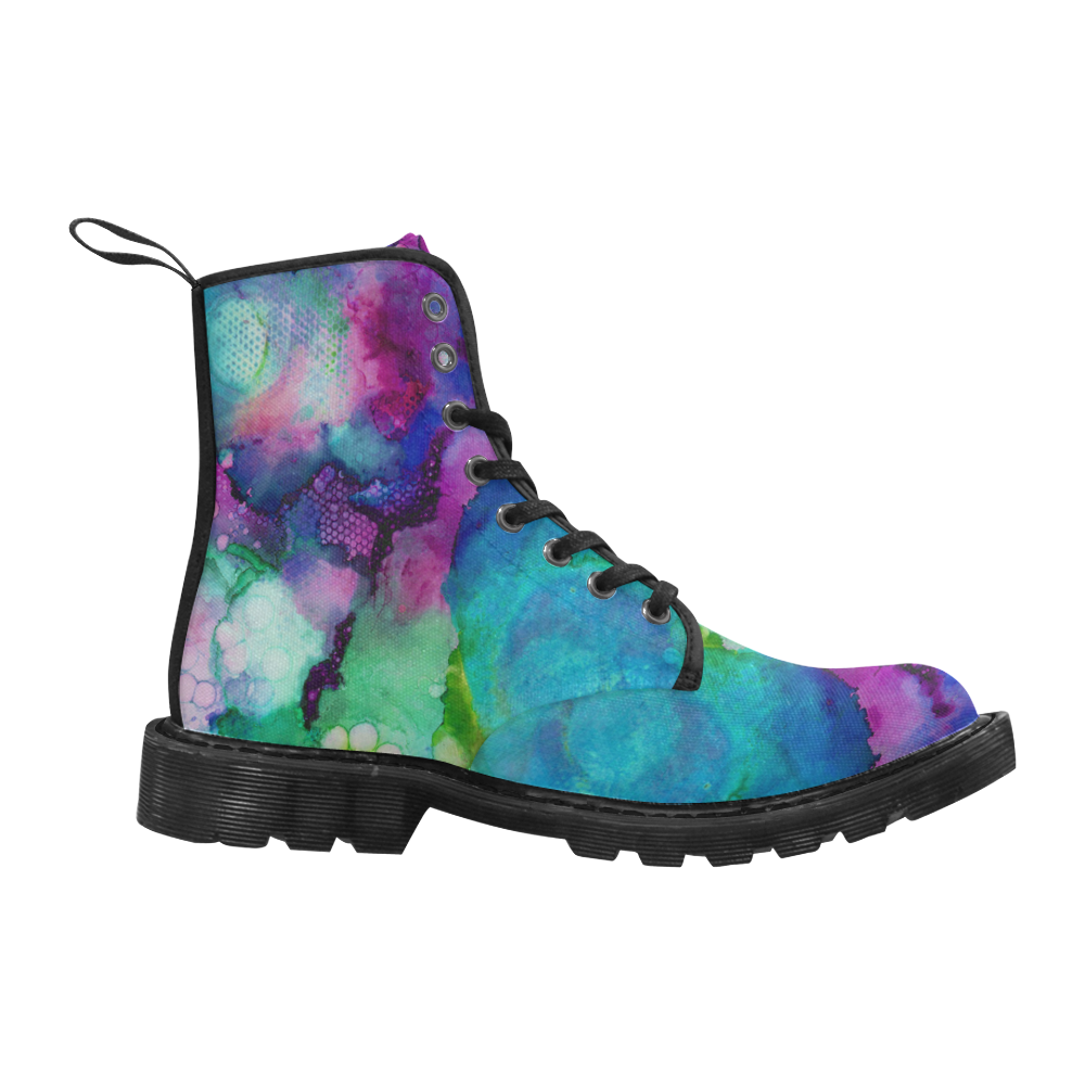 alcohol ink 1 Martin Boots for Women (Black) (Model 1203H)