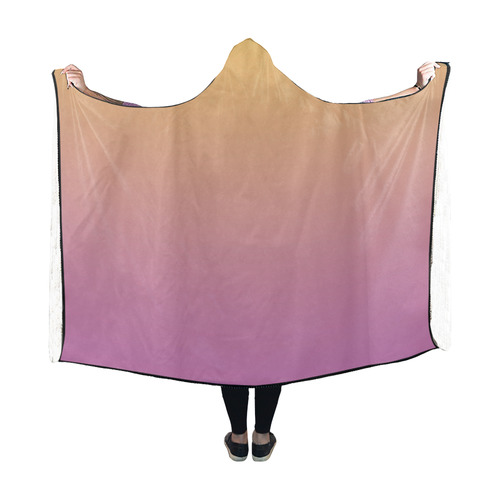 Wall Flower Gradual Purple Gold only by Aleta Hooded Blanket 60''x50''