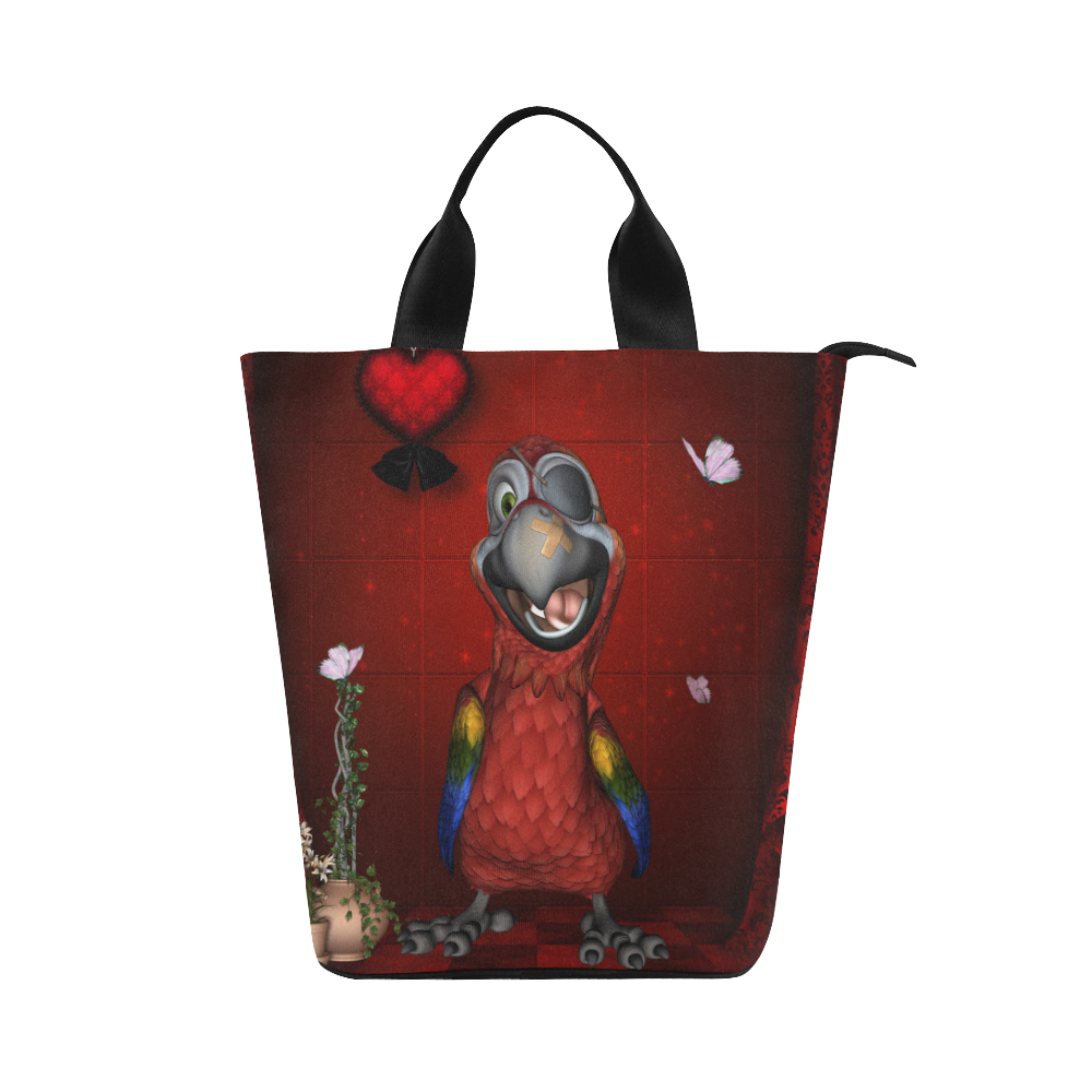 Funny, cute parrot Nylon Lunch Tote Bag (Model 1670)
