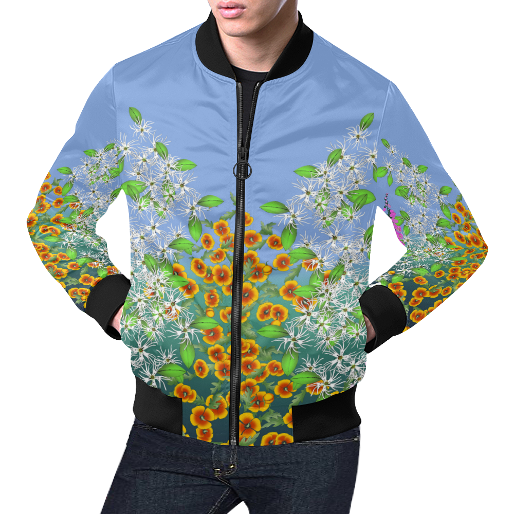 California Wildflowers by Aleta All Over Print Bomber Jacket for Men (Model H19)