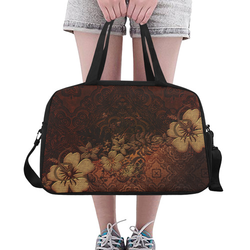 Floral design, vintage Fitness Handbag (Model 1671)