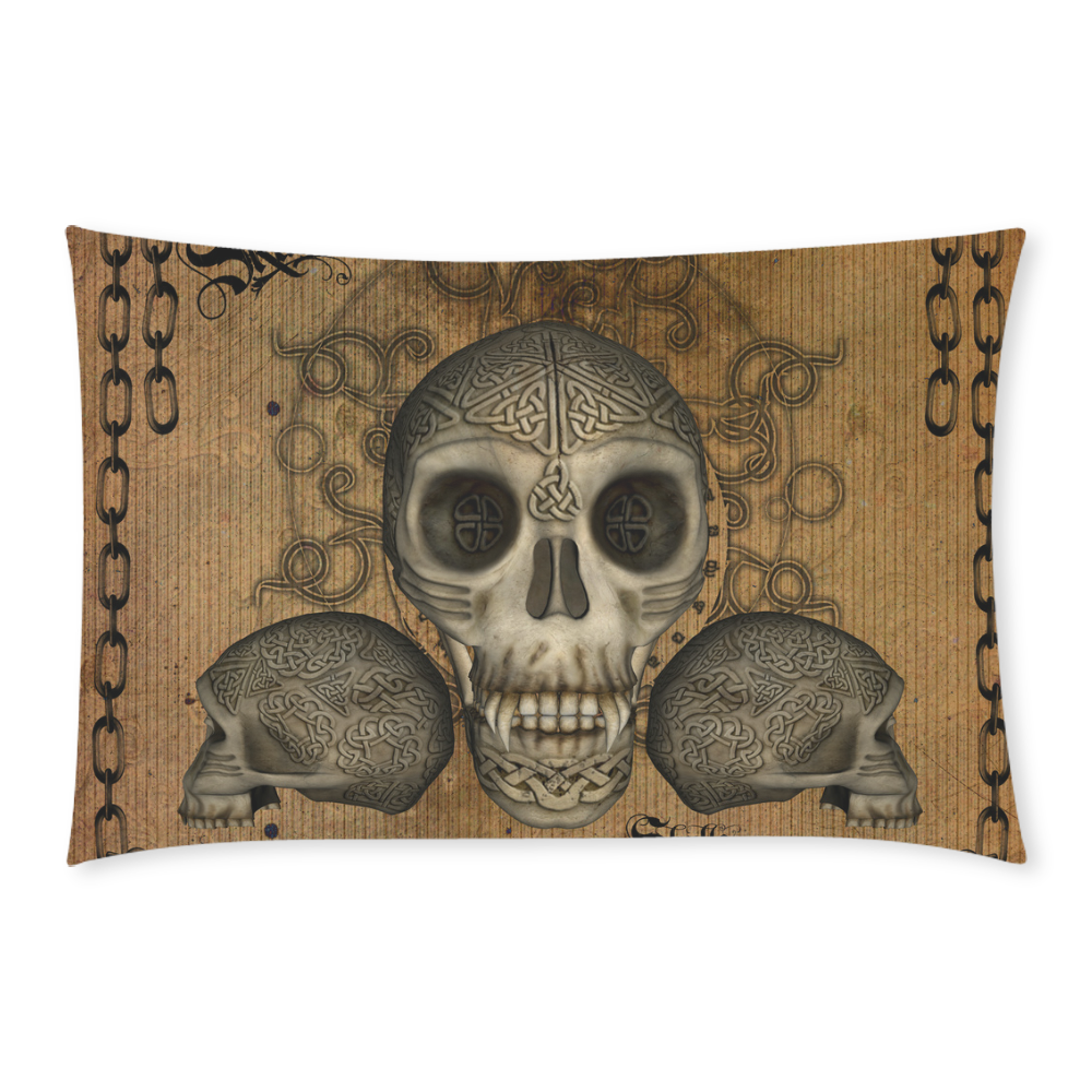 Awesome skull with celtic knot 3-Piece Bedding Set
