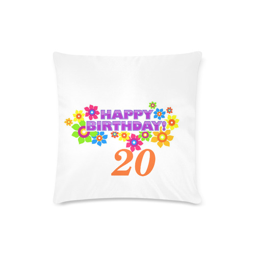 Happy Birthday 20 by Artdream Custom Zippered Pillow Case 16"x16"(Twin Sides)