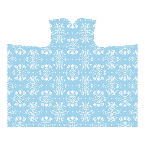 Wall Flower in Airy Blue High Drama by Aleta Hooded Blanket 60''x50''