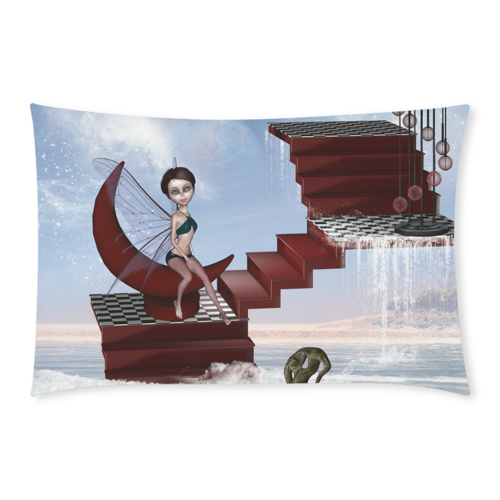 Cute fairy sitting on the moon 3-Piece Bedding Set