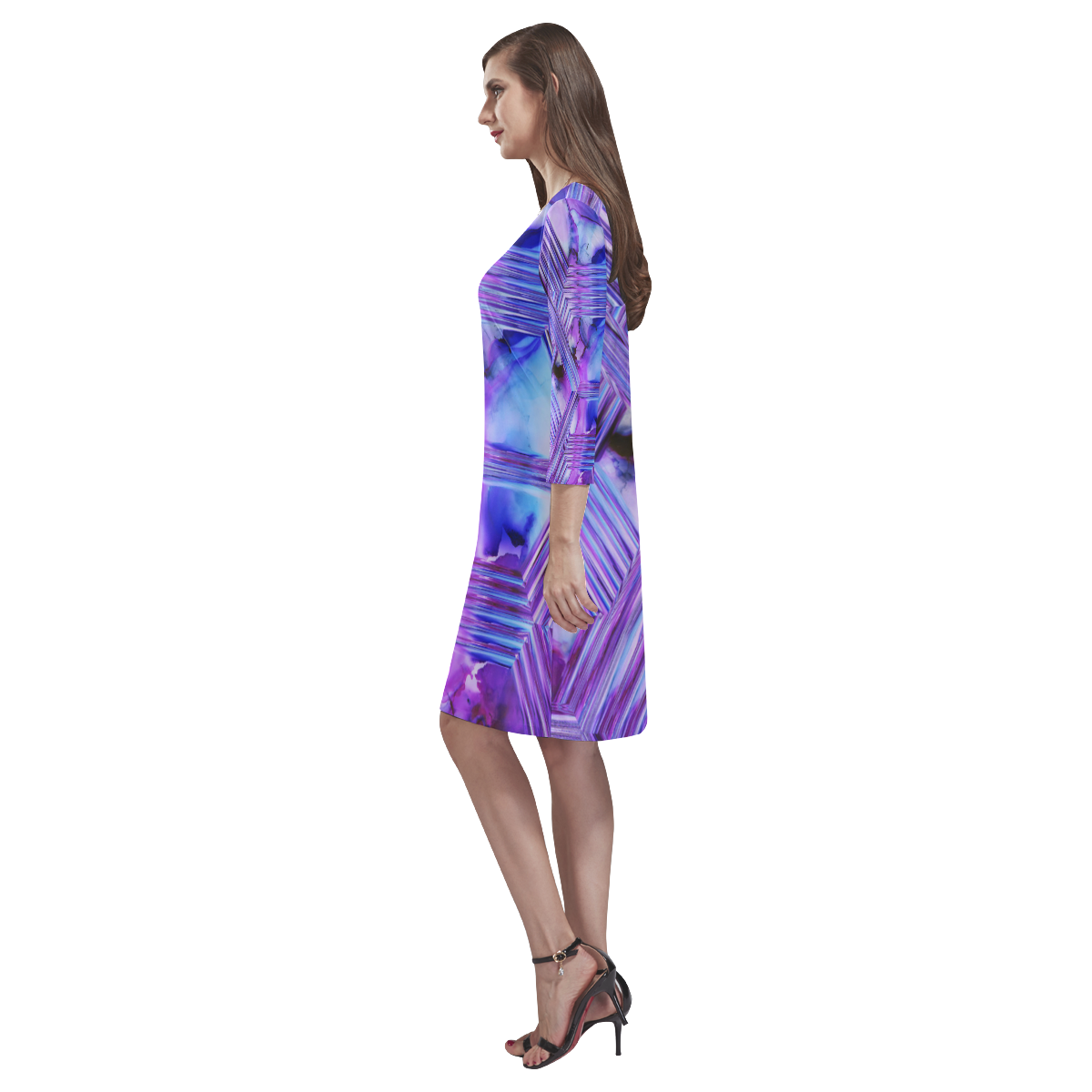 ultra violet x Rhea Loose Round Neck Dress(Model D22)