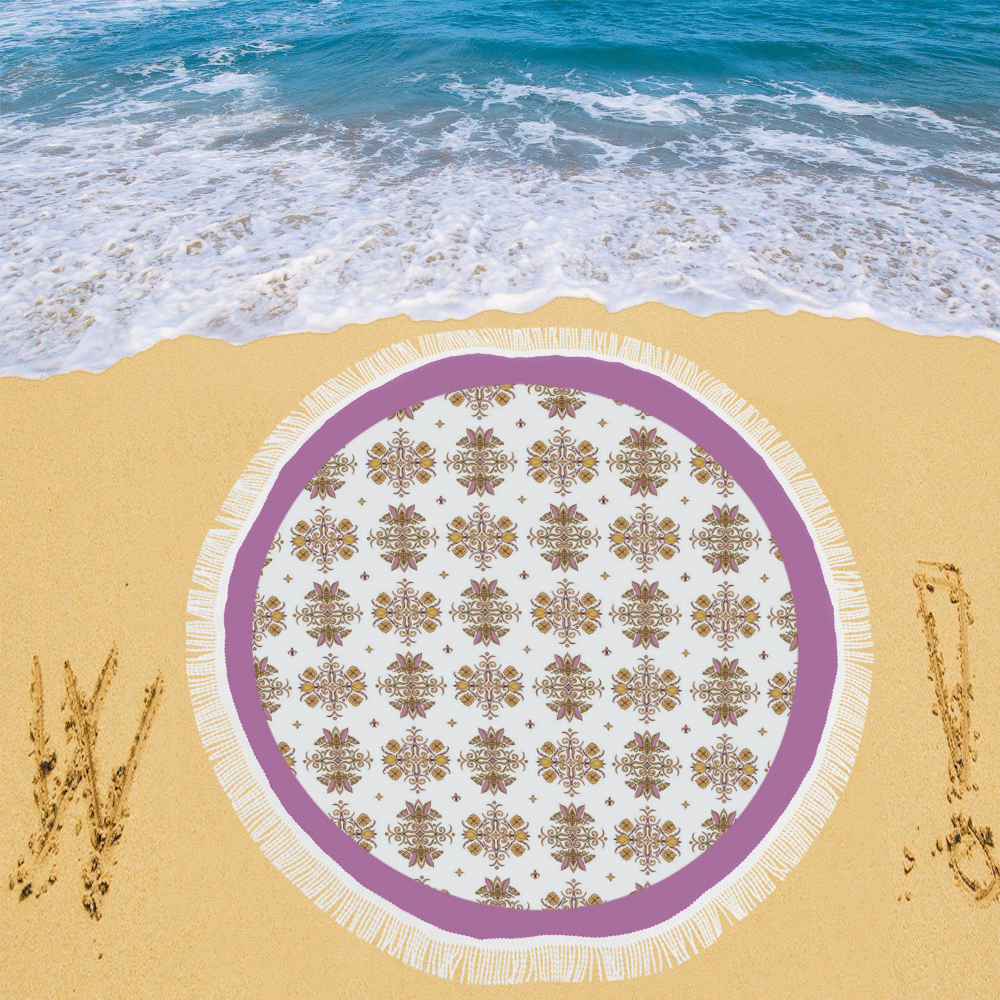 Bodacious-Purple Circular Beach Shawl 59"x 59"