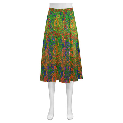 Your Paisley Eye Oil Paint by MJS and Aleta Mnemosyne Women's Crepe Skirt (Model D16)