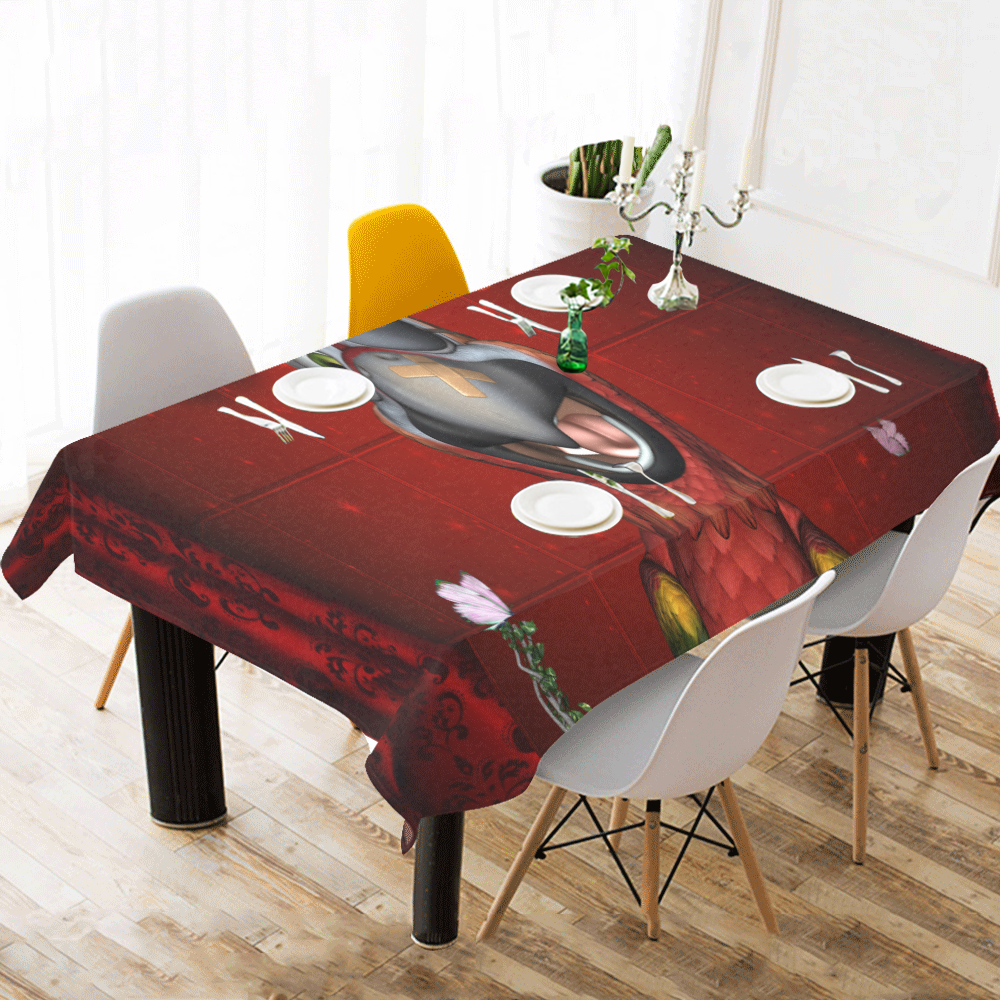 Funny, cute parrot Cotton Linen Tablecloth 60"x120"