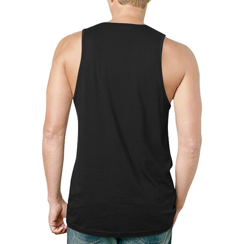 simply black New All Over Print Tank Top for Men (Model T46)