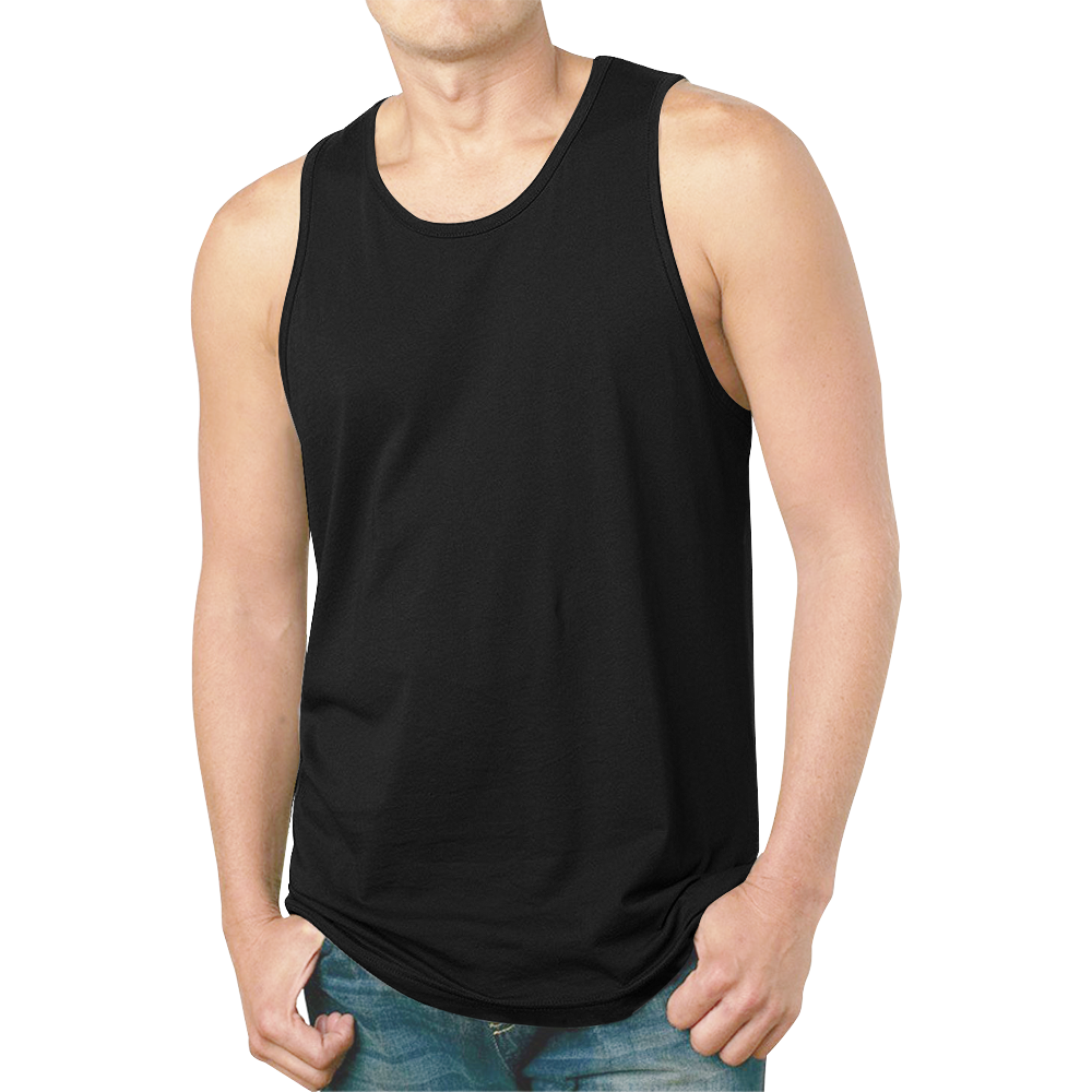 simply black New All Over Print Tank Top for Men (Model T46)