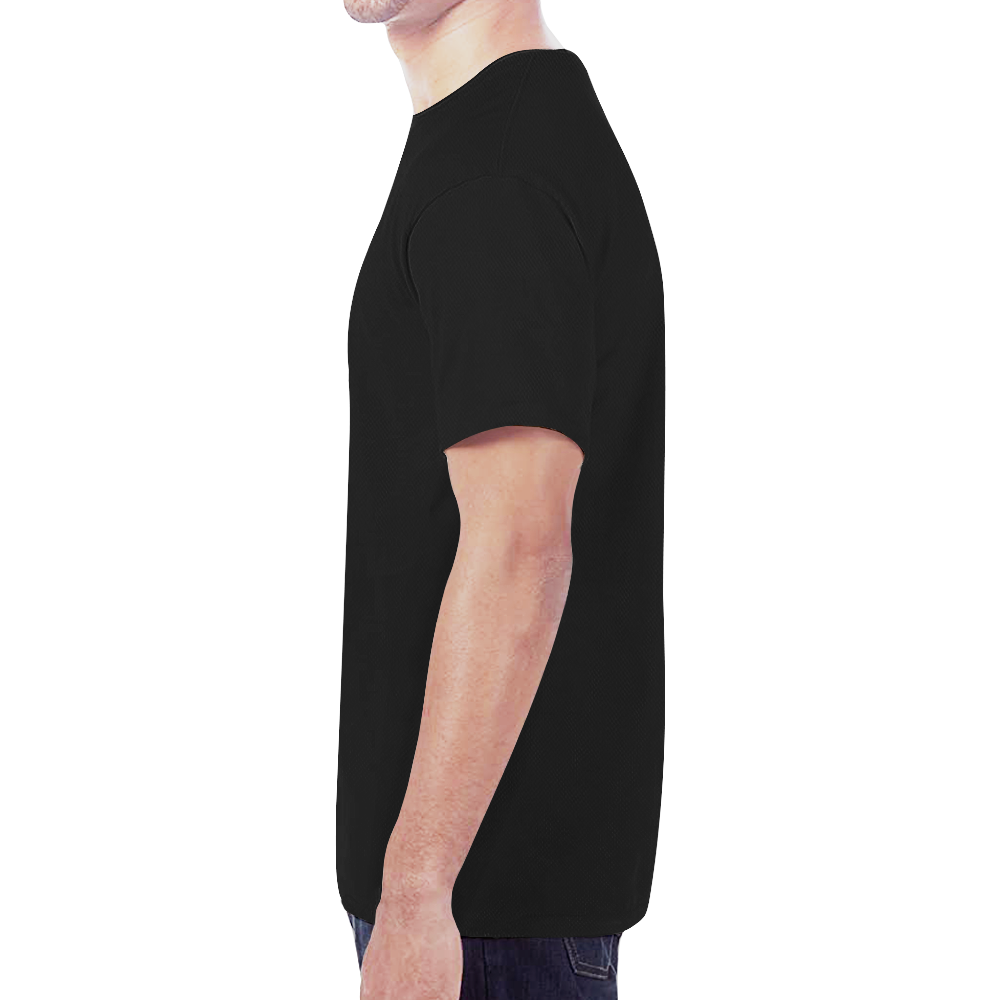 simply black New All Over Print T-shirt for Men (Model T45)