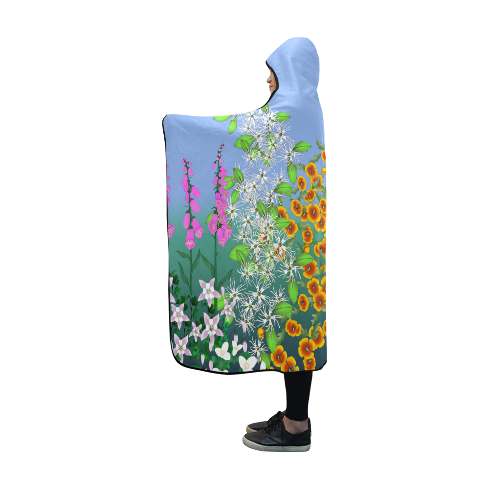 California Wildflowers by Aleta Hooded Blanket 60''x50''