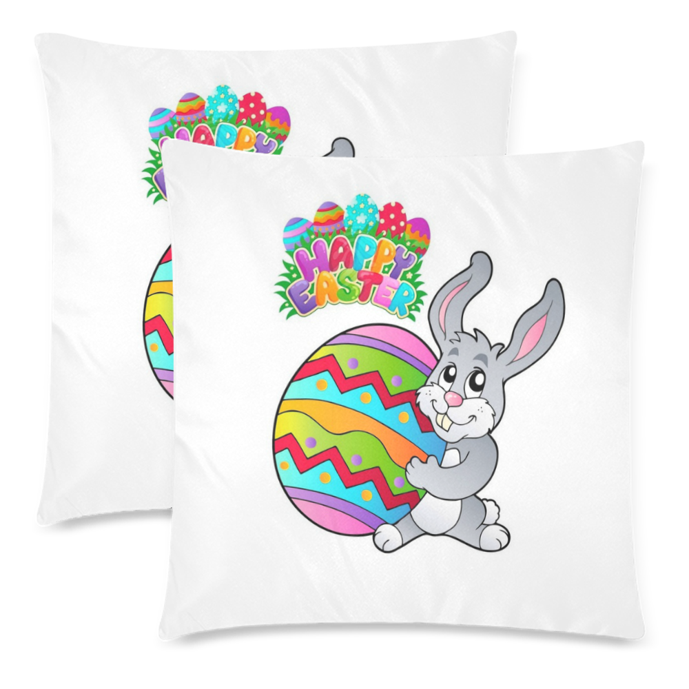 Happy Easter by Artdream Custom Zippered Pillow Cases 18"x 18" (Twin Sides) (Set of 2)