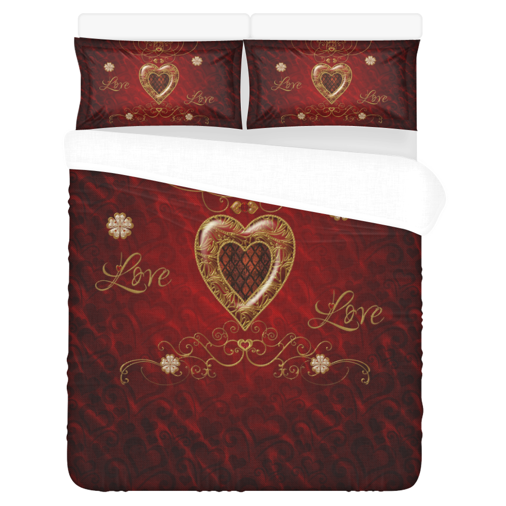 Love, wonderful heart 3-Piece Bedding Set