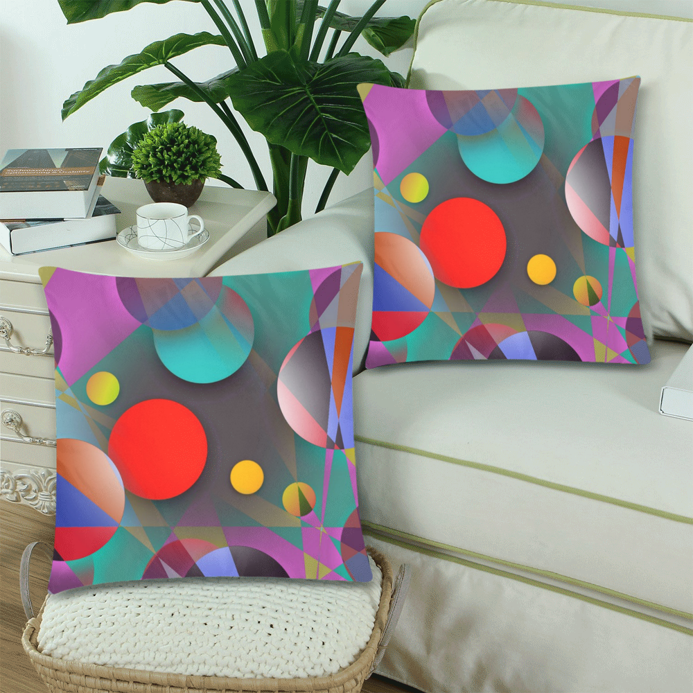Scrap Art by Artdream Custom Zippered Pillow Cases 18"x 18" (Twin Sides) (Set of 2)