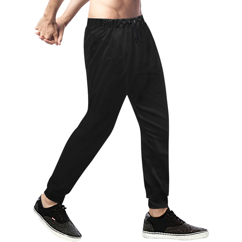 simply black Men's All Over Print Sweatpants (Model L11)