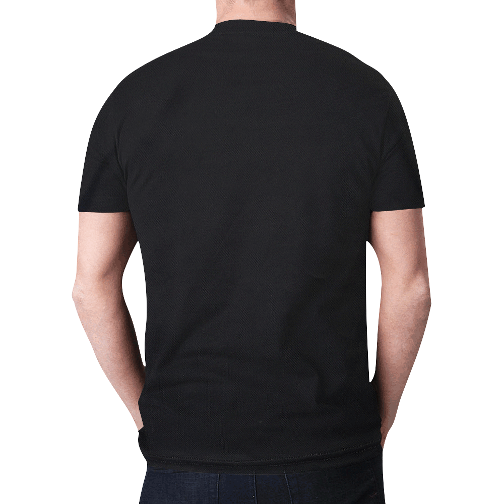 simply black New All Over Print T-shirt for Men (Model T45)