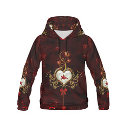 Wonderful heart with dove All Over Print Hoodie for Men (USA Size) (Model H13)