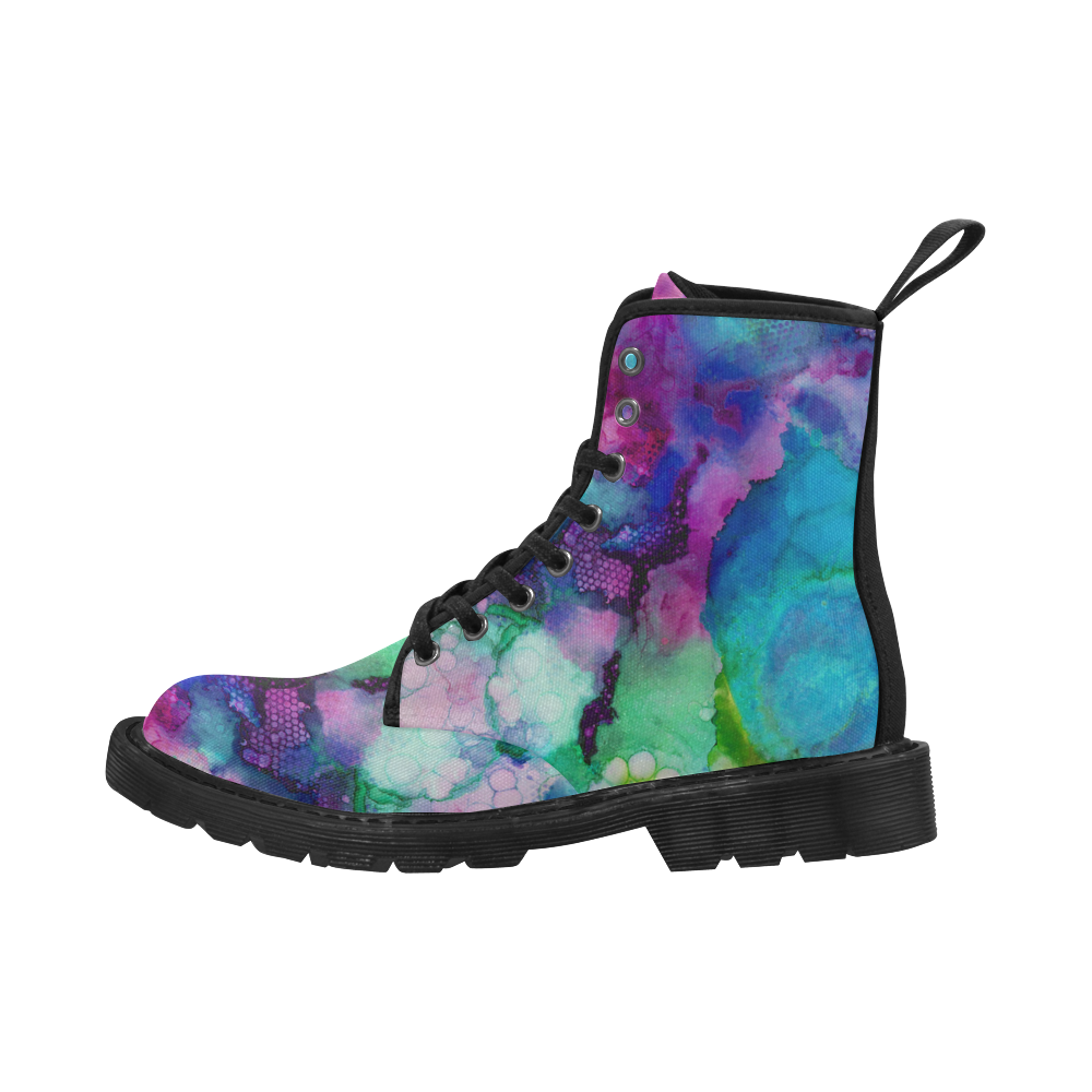 alcohol ink 1 Martin Boots for Women (Black) (Model 1203H)