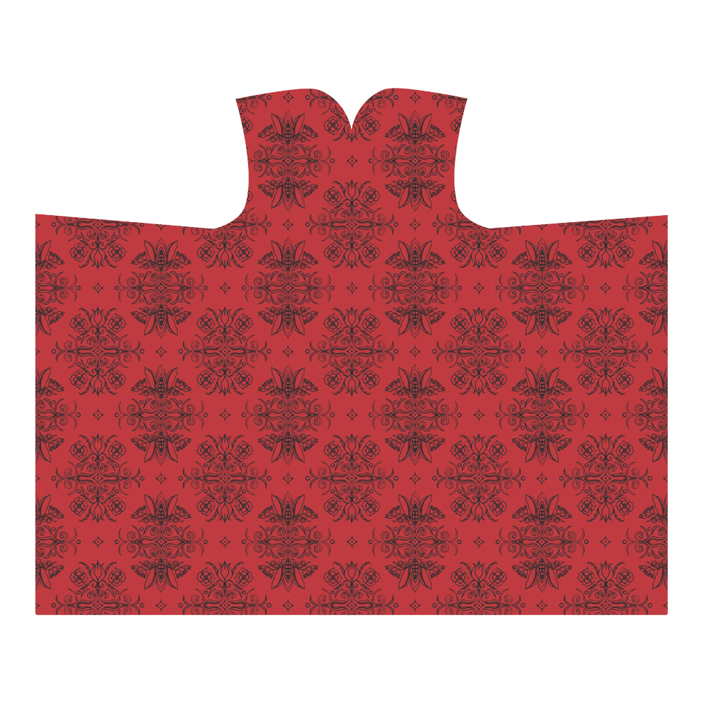 Wall Flower in Aurora Red by Aleta Hooded Blanket 60''x50''