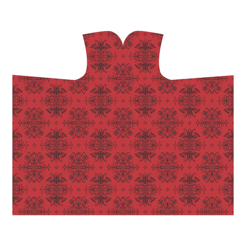 Wall Flower in Aurora Red by Aleta Hooded Blanket 60''x50''