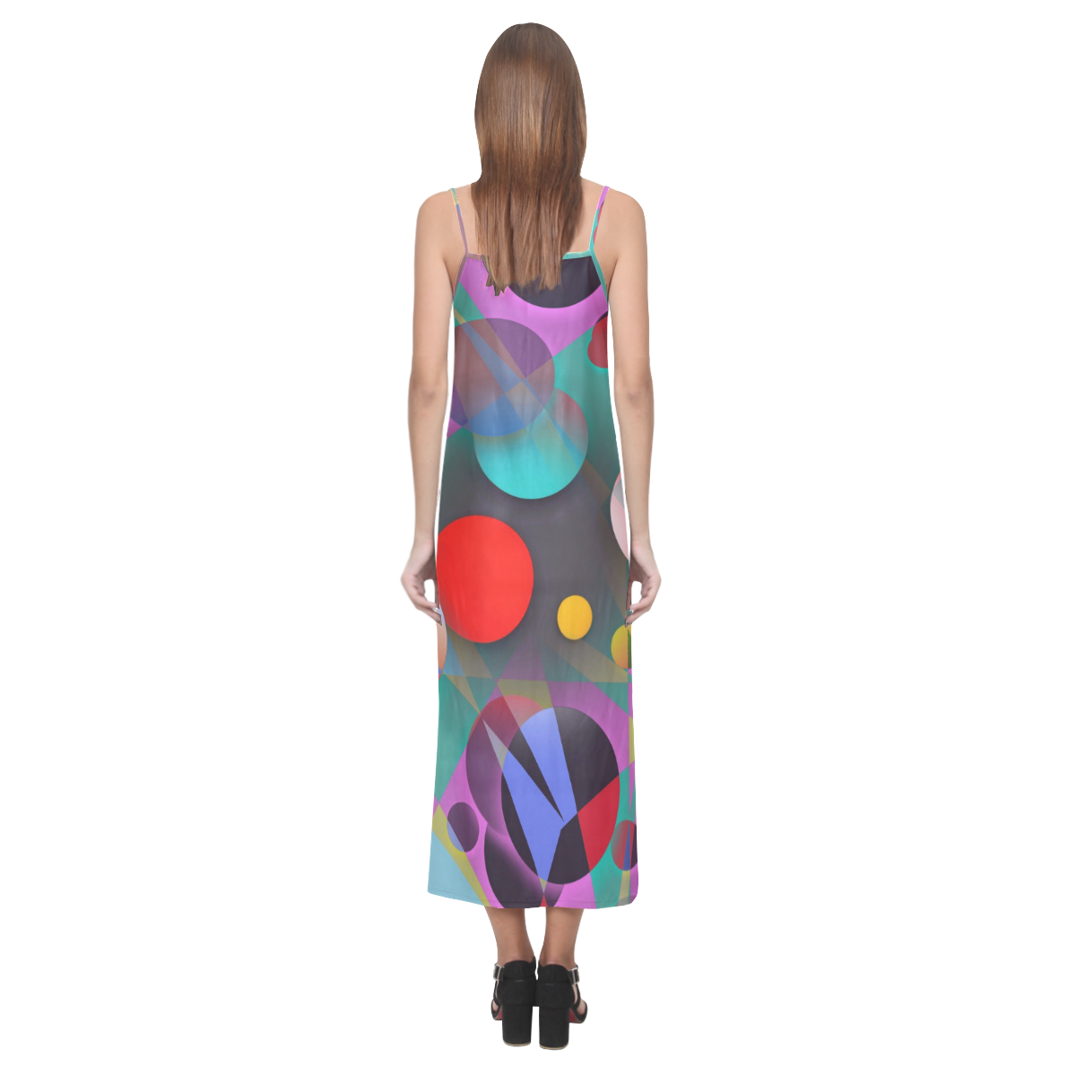 Scrap Art by Artdream V-Neck Open Fork Long Dress(Model D18)